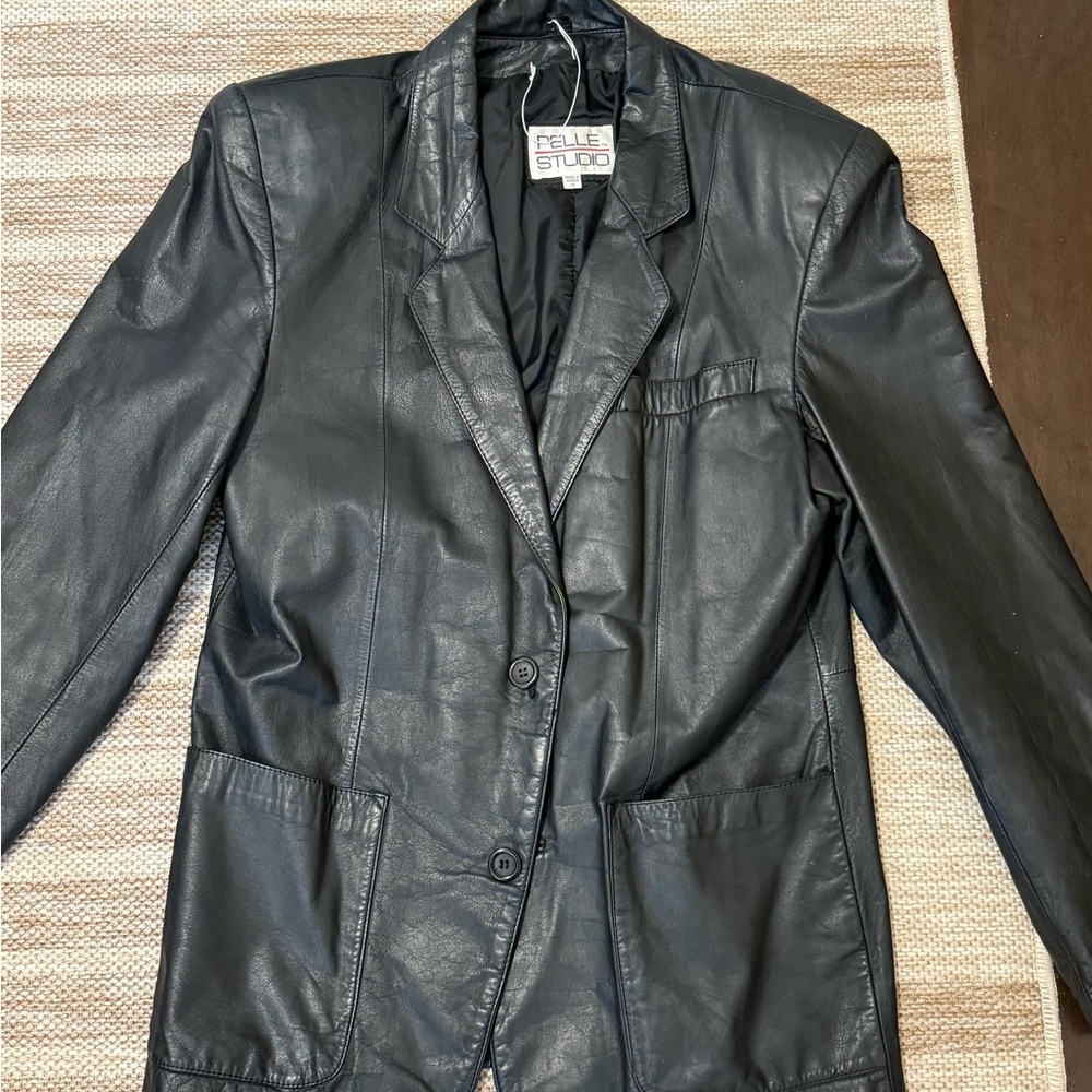 Pelle Studio Dark Leather Blazer